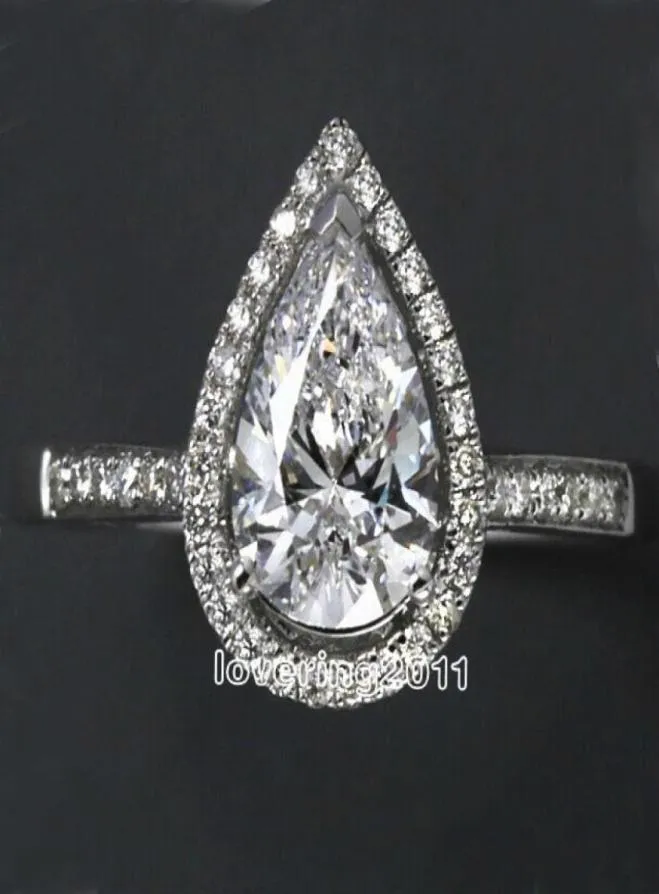 Choucong Pear Cut Shape 5A Zircon CZ 925 STERLING SILP ENGAGNE RAGNE DE MARIAGE SZ 511 Gift S1810160750821249780106