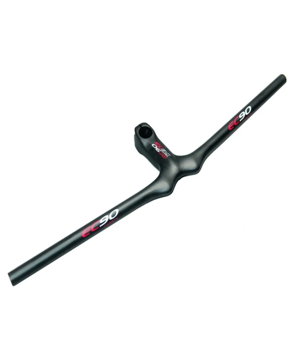 EC90 Kol MTB -cykel Flat Oneshaped Integrerat styr med STEM 3K Black Matte Carbon MTB HandeBar5349229