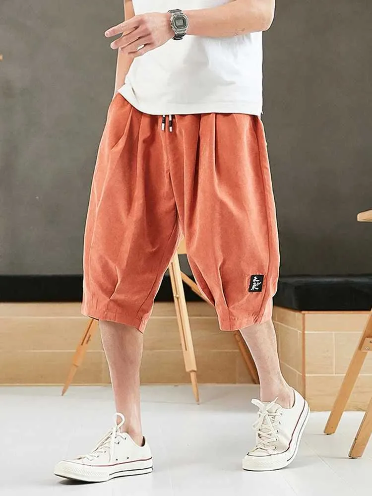 Herrenhosen plus Sommer Harem Hosen Herren Kurzjogger Chinesische Kälberlänge Casual Bag Hosen Herren Capris Hosen 8xll2404