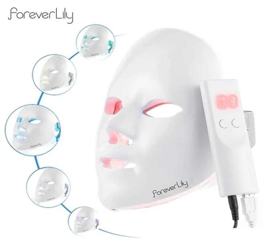 Face Care Devices Foreverlily Minimalism 7 Colors Led Mask Pon Therapy Antiacne Wrinkle Removal Skin Herjuvenation Face Skin Care T4367515