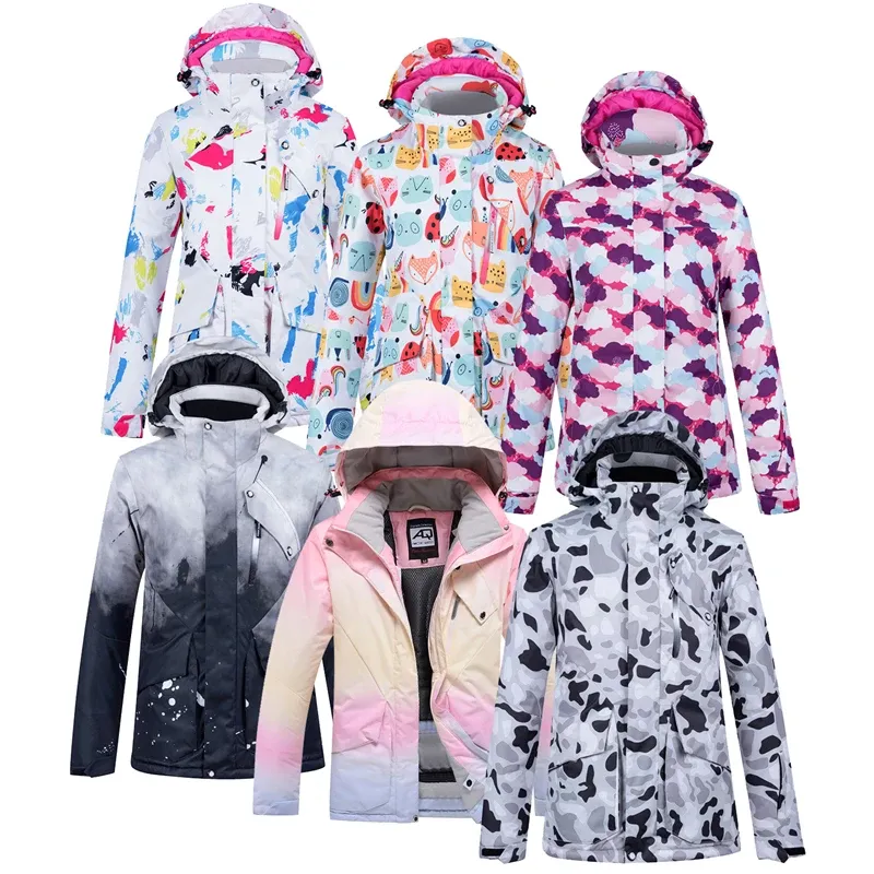Jackets 30 Ski -pak voor dames voor heren kosten snowboardkleding Ice Snow Snow -kostuum Winter Outdoor Sports Outfit Waterdichte slijtage Jackets
