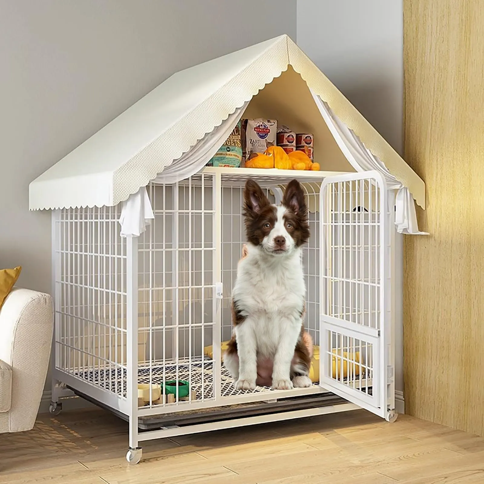 Decorative Dog Crate Furniture with Storage Indoor Pet House