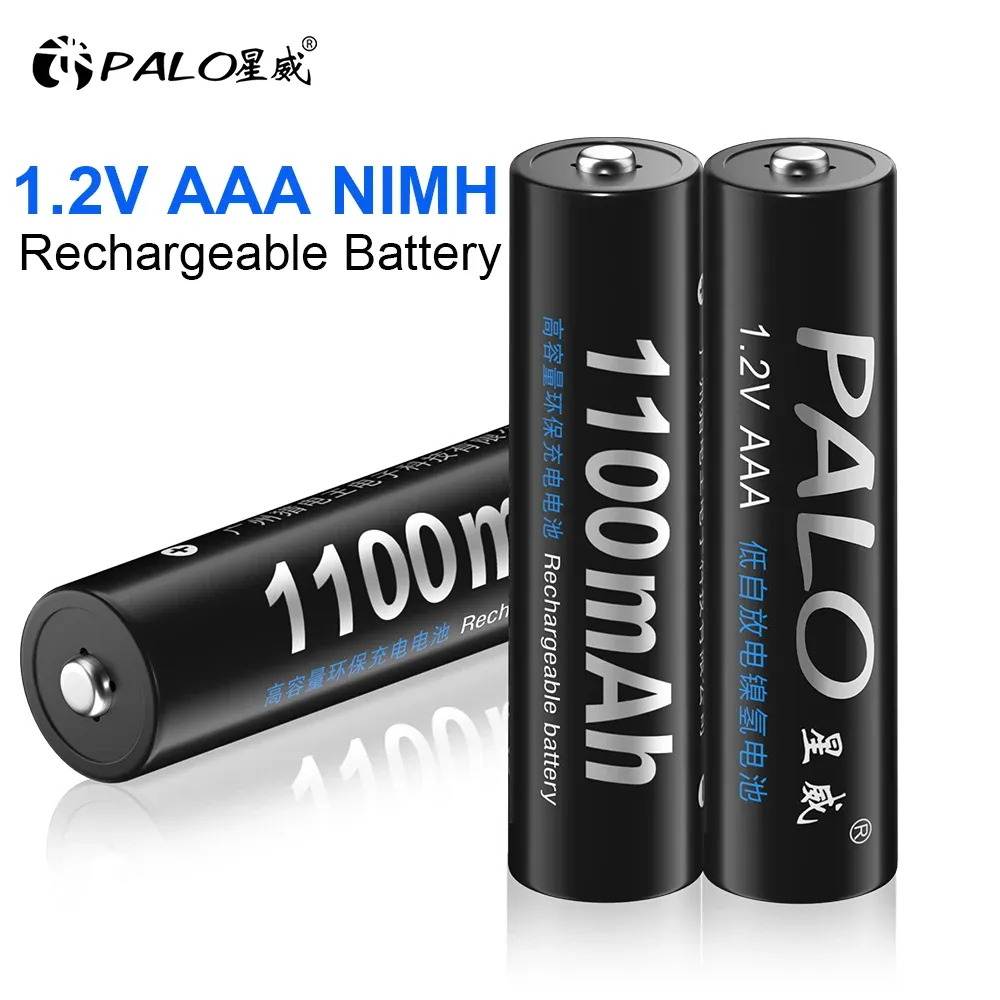 Tillbehör PALO 100% ORGINAL 1.2V AAA Laddningsbart batteri 1100mAh NIMH AAA Batteri laddningsbara 3A -batterier för leksaker Trådlös mus