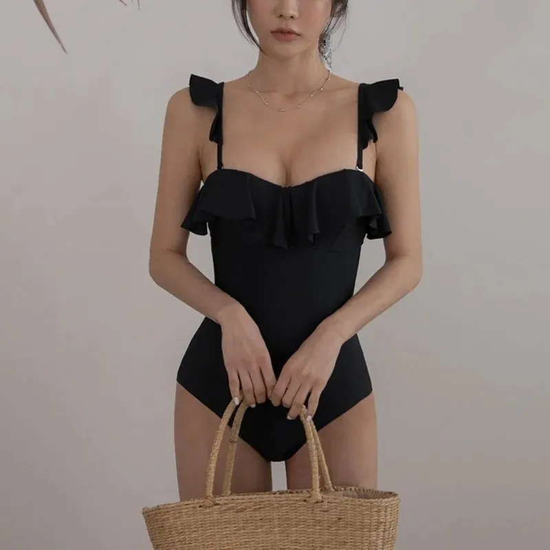 2020 Corea del Sud Corea del Sud Halter Feminine Bashing raccoglie costume da bagno monopezzo costume da bagno a metà femminile