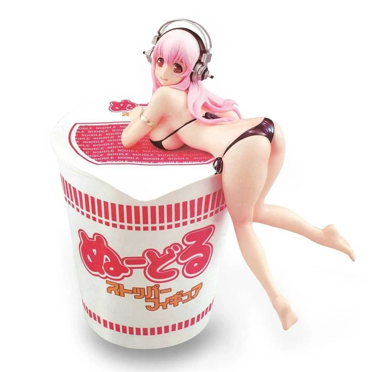 Action Toy Figures 10CM anime character super Sonico PVC action character model toy cake decoration swimsuit decoration Sonicomi noodle plug character giftL2403