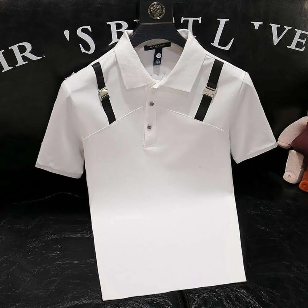 Letnia nowa brytyjska koszula z krótkim rękawem Wysokiej klasy modna marka Polo Neck Slim Fit T-shirt
