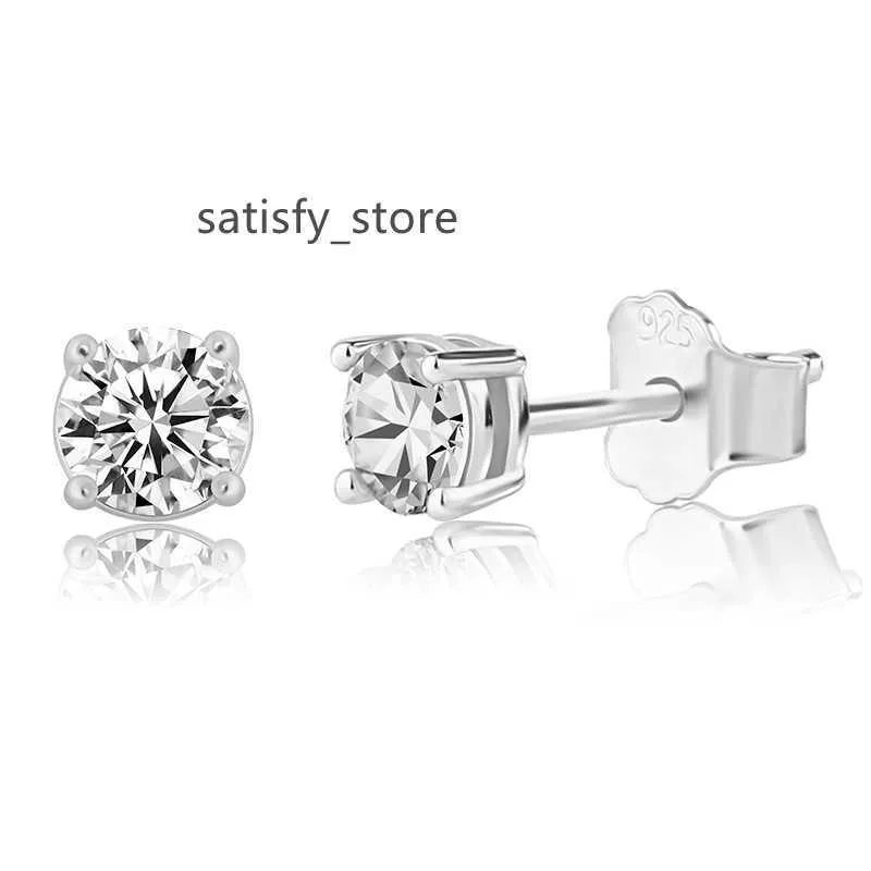 CHAUDE en stock 925 Boucles d'oreilles Moissanite en argent sterling 0,1 karat 1karat 2karat 18k or 3 mm 4 mm 5 mm 6,5 mm 8 mm boucles d'oreilles