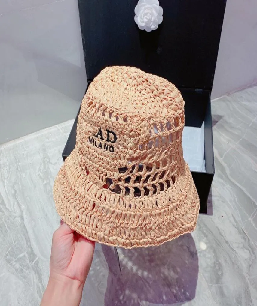 Designer Women Bucket Hats Hand Made Knitted Hat Outdoor Dress Sun Prevent Bonnet Beanie Cappelli Firmati Baseball Caps 4 Style 224813962