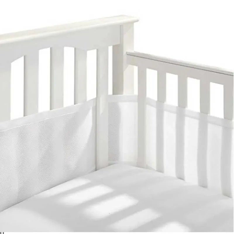 2st/Set Baby Mesh Crib Bumper Liner Breattable Summer Spädbarn Bäddar Bumpers Born Cot Bed Around Protector 240422