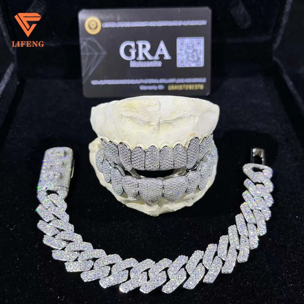 Churrasqueiras de jóias da moda dentes de prata de hip hop moissanite grades removíveis de cristal de ouro personalizado aparelho para homens