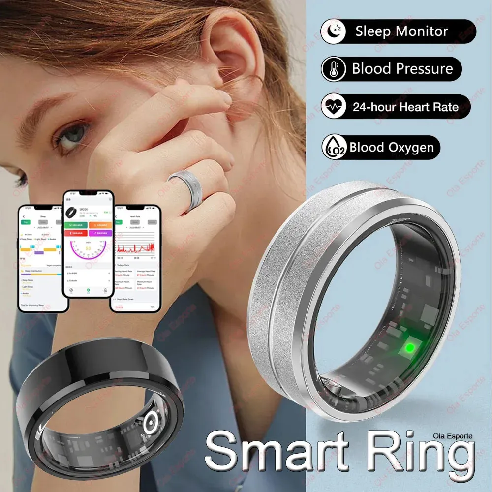 Smart Ring Activity Fitness Tracker Heart Sleep Health Monitor Blod Syre Blodtryck Fingerring för iOS Android 240422