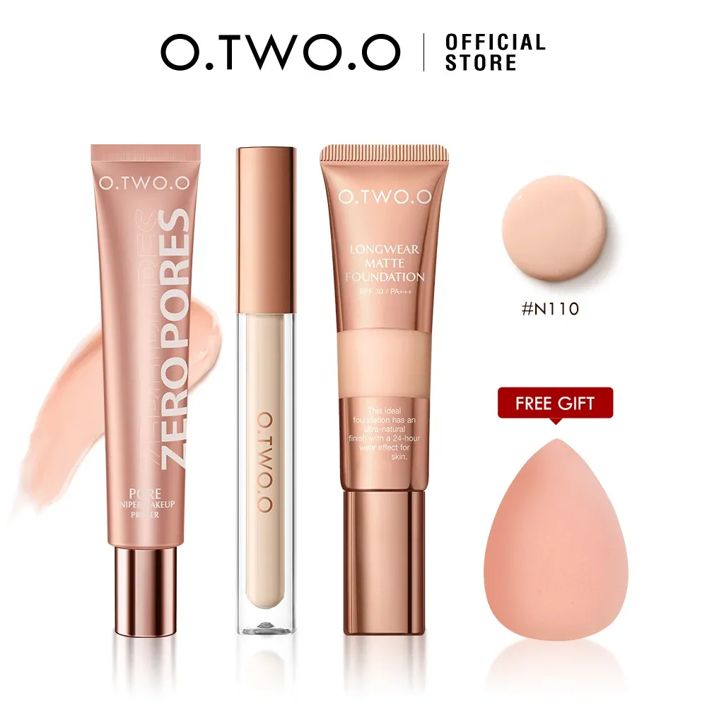 Zestawy O.TWO.O 4PCS Zestaw makijażu Fundacją krem ​​SPF 30 PA+ WODY WODY OGRODZINY KOLELICZNIKI KOLELICZNE KOSJĘCIE Makijażowe Makijaż Baza Makijaż