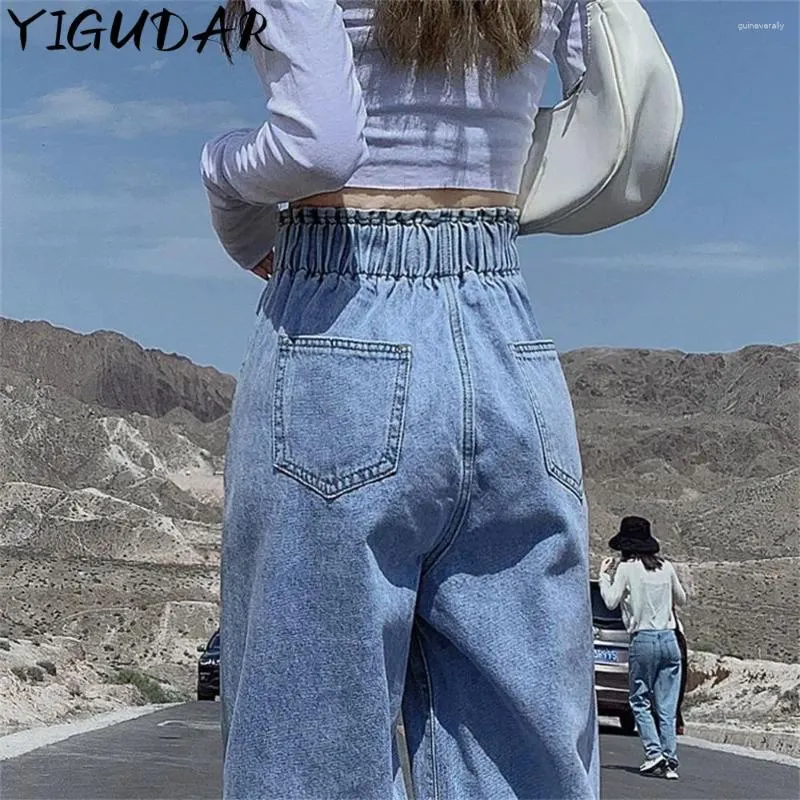 Женские джинсы женщины винтажная уличная одежда корейская мешковатая грузовая высокая талия с прямой широкой шириной брюки джинсовые брюки сказочная гранж Альт одежда