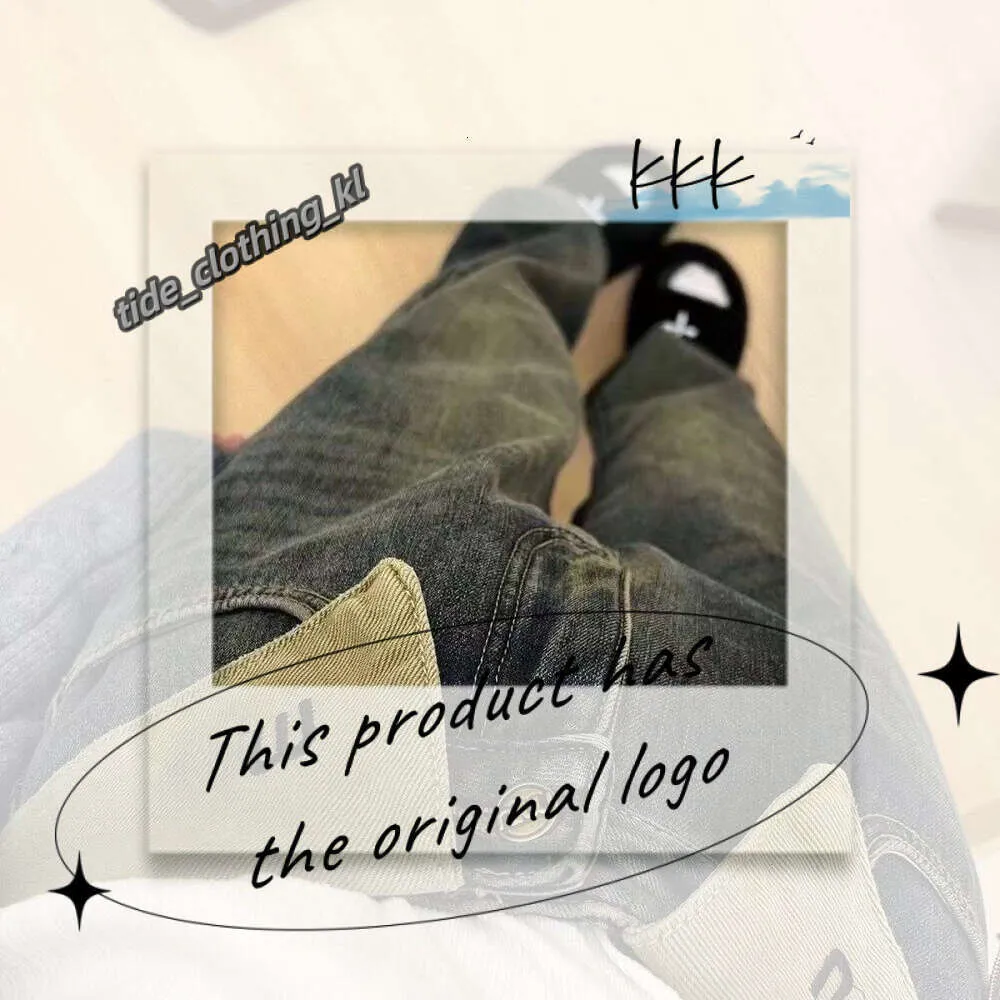 Kvinnors jeans designer designer lyxig hög vit för män nya koreanska mode stretch män lösa små raka rör mångsidiga byxor miui väska 641