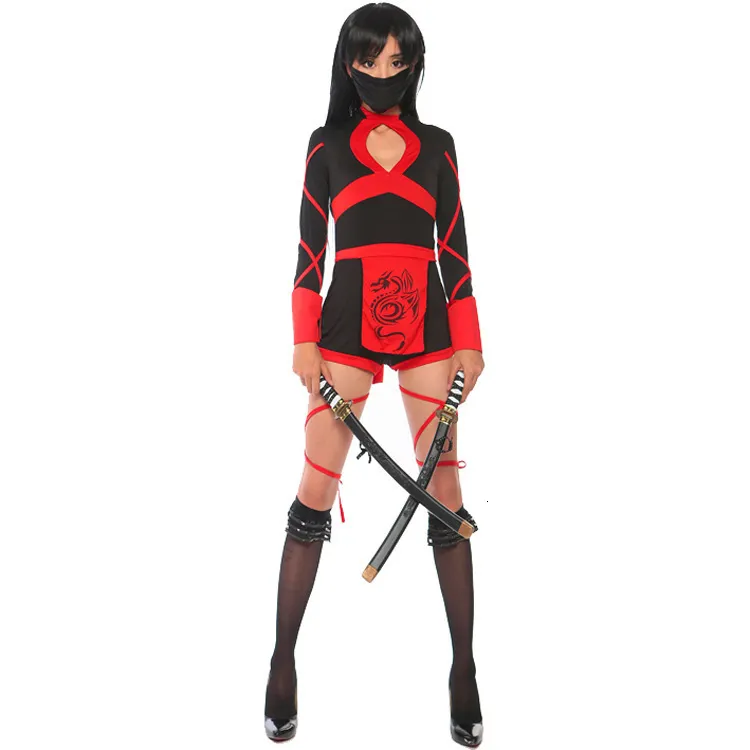 S XXL Female Samurai Suit Dragon Ninja Costume Halloween Costume