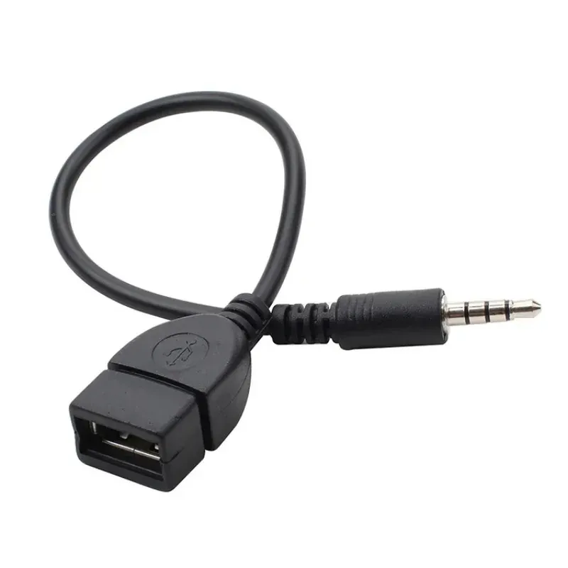 Typ A Female OTG Converter Adapter Cable Wire Cord Stereo Audio Plug biltillbehör 0,2 m 3,5 mm Manlig ljud Aux Jack till USB 2.0