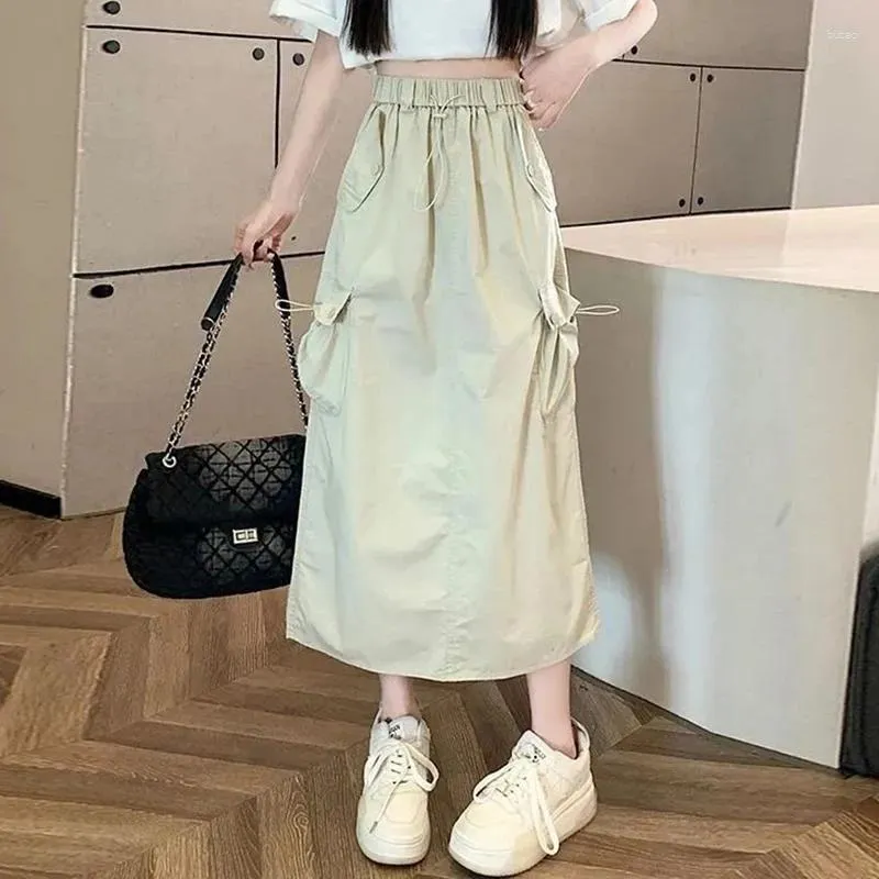 Skirts 2024 Spring/Summer Half Length Skirt Large Work Design Feel Elastic Waist Casual A-line Mid Spicy Girl Long