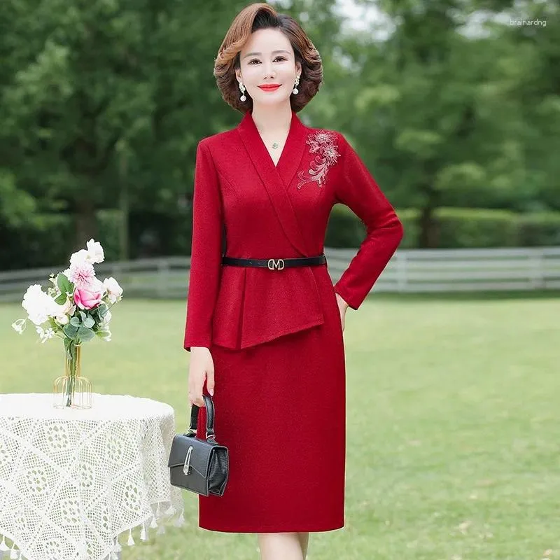 Autumn Office Blazer Red Sweater Dress For Women Elegant And Comfortable Casual Wear For Business Parties Weddings And Special Occasions From Brainardng 24.05 DHgate.Com