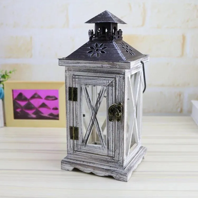 Candle Holders Moroccan Decor Retro Wood House Candlestick European Romantic Wedding Holder Lantern Home Decoration Crafts