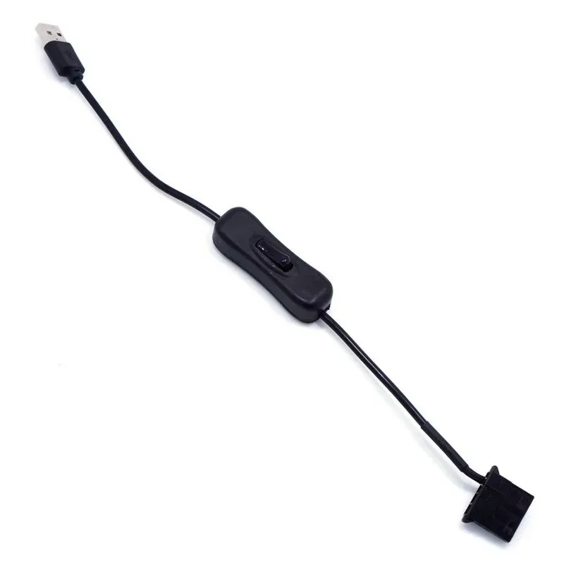 Kabel USB z przełącznikiem przełączania kabla włączonego/wyłączania przełączania/wyłączania dla linii zasilacza wentylatora USB Trwałość USB do adaptera 4pin z przełącznikiem