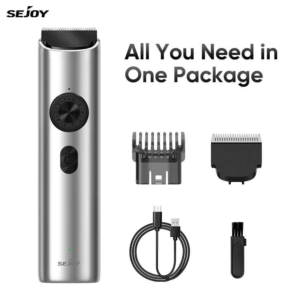 Hårtrimmer Sejoy Professional Mens USB Cordless Beard Electric Razor Scissor Beauty Kit Q240427