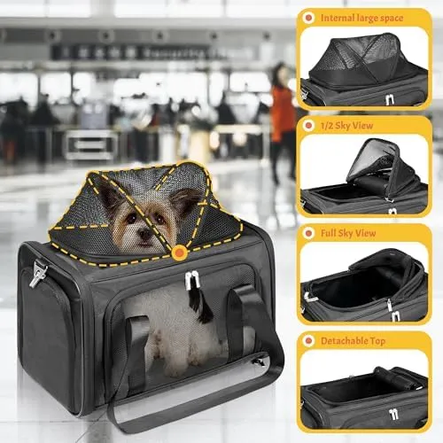 Airline Approved Best Cat Carrier For Two Cats Expandable Pet