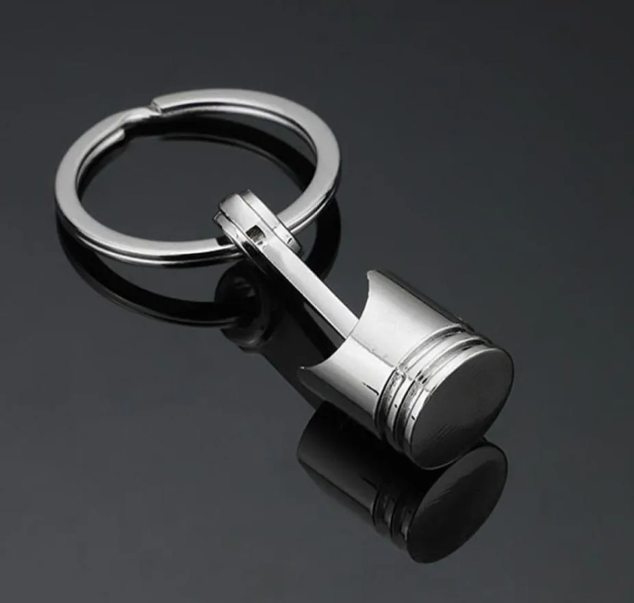 EPACK 20pcs Piston Keychain Keyfob Ring Fashion Metal Metal Piston Carphin Keyfob Motor Fob Cadena de llave KE9747036