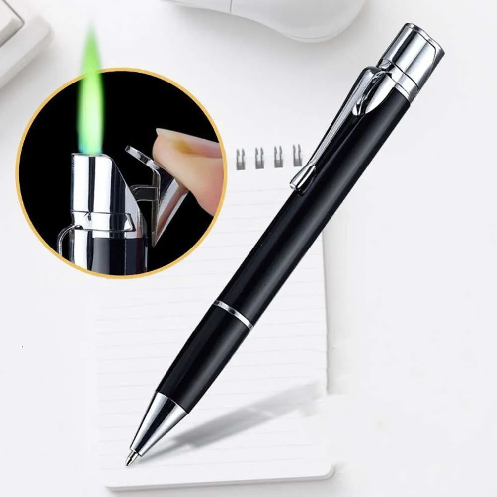 Creative Signature Pen Lighter Without Gas Ballpoint Pen Windproof Lighter for Cigarette Gift