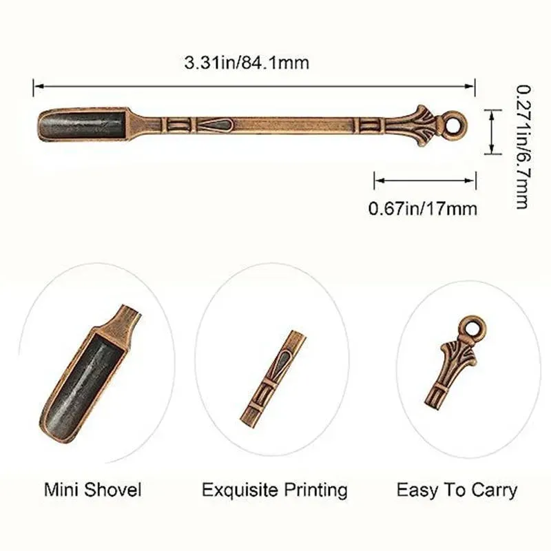 Portable Metal Mini Shovel Spoon Smoking Pipe Snuff Accessories Powder Shovels Bronze Sniffer Spice Miller Scoop Herb Tools Innovative Design For Smoke Necklace