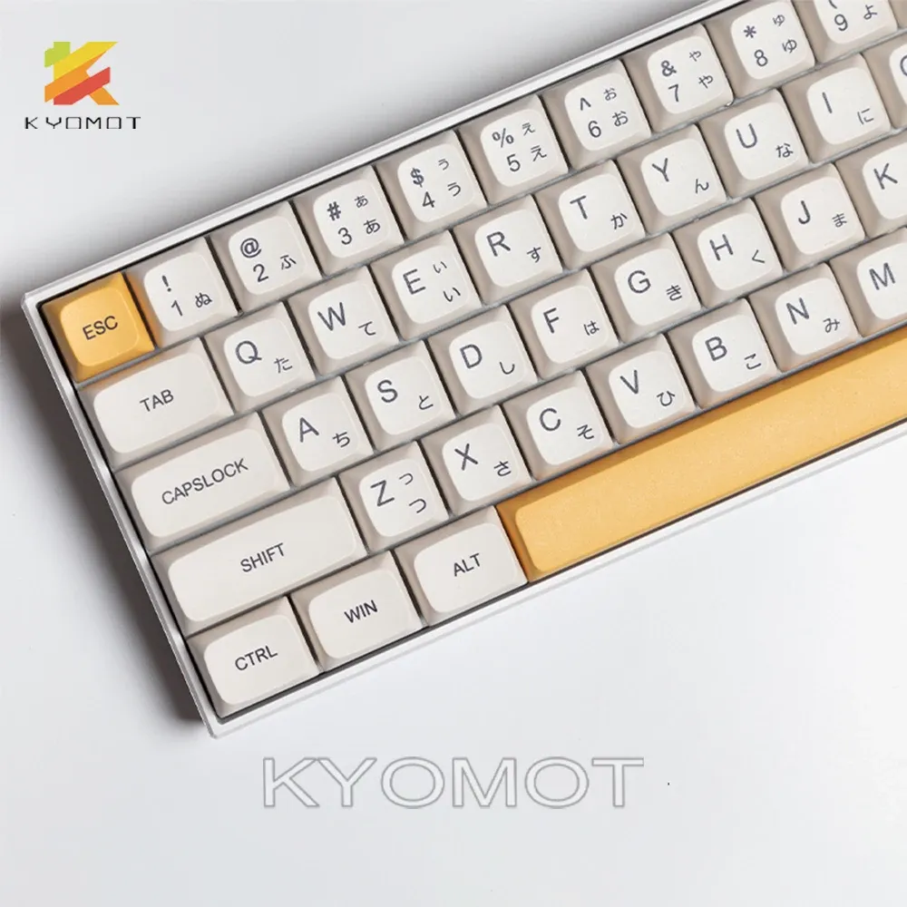 Klawiatury Kyomot White Honey Milk 140 Key Caps Korean Russian PBT XDA Profile Keycaps dla Cherry MX Switch IKBC Ducky Mechanical Keyboard