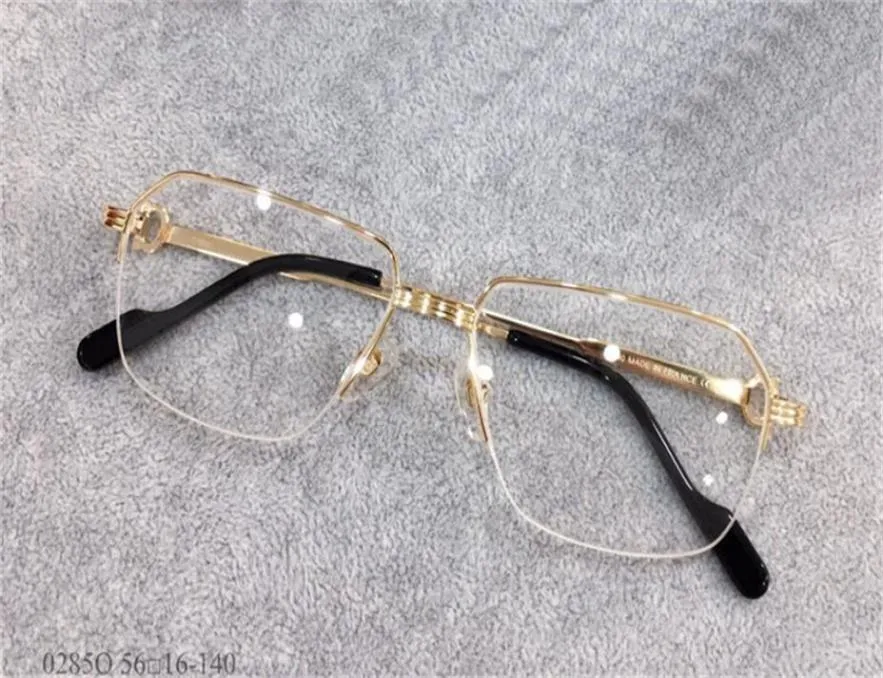Verkopen van bril frame 18K onregelmatige halfframe Goldpolated Ultralight Optical Men Business Style Glazen Topkwaliteit 0285O8240528