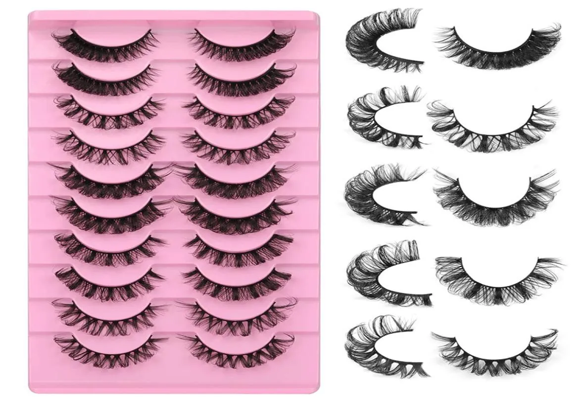 Cat Eye cils Fluffy faux vison cils russian Strip Curl faux cils 8d 3d wispy curling cils dramatiques naturels longs épais 5181529