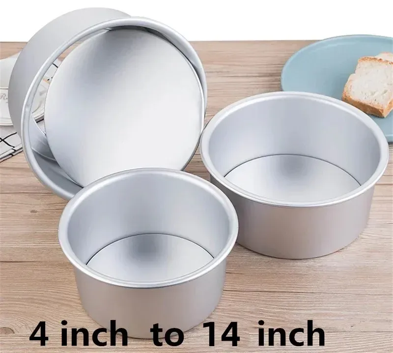 Vormen 4 tot 12 inch aluminium legering ronde cakebox mal chiffon cake toast tin bakpan pudding kaas schimmel verwijderbare bodem stencil