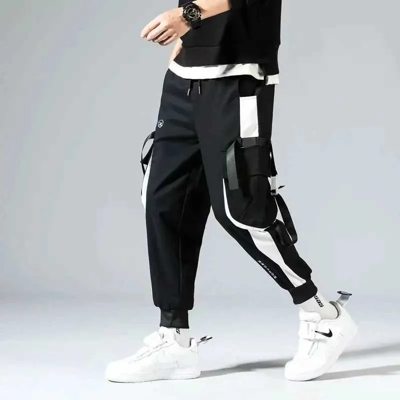 Herenbroek Mode gebreide sportbroek voor heren Fashion String Leg Basketball Casual losse beschermende pantsl2404