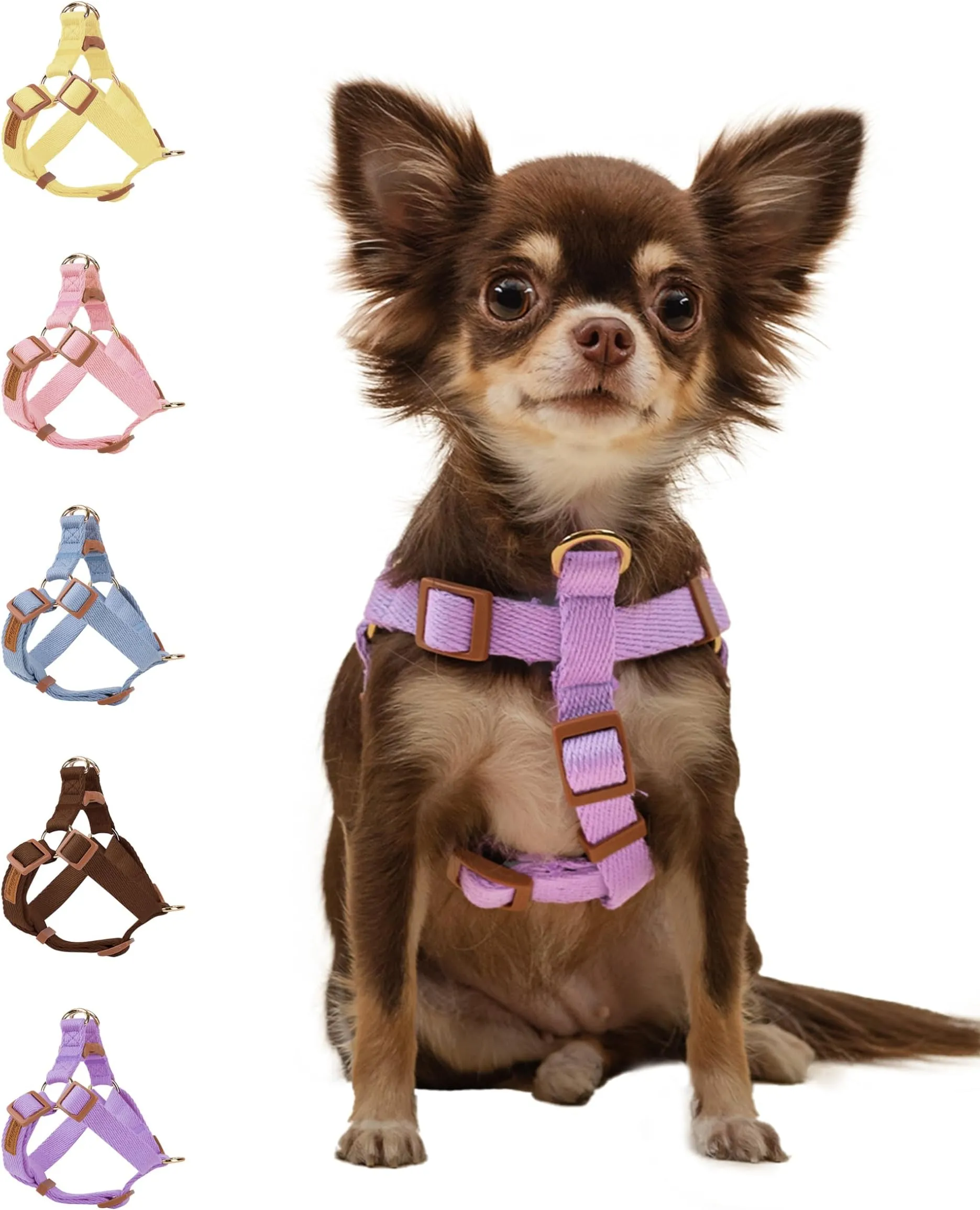 BODDLELANG Y-Type Dog Harness for Large Dogs No Pull Adjustable Blue Cotton
