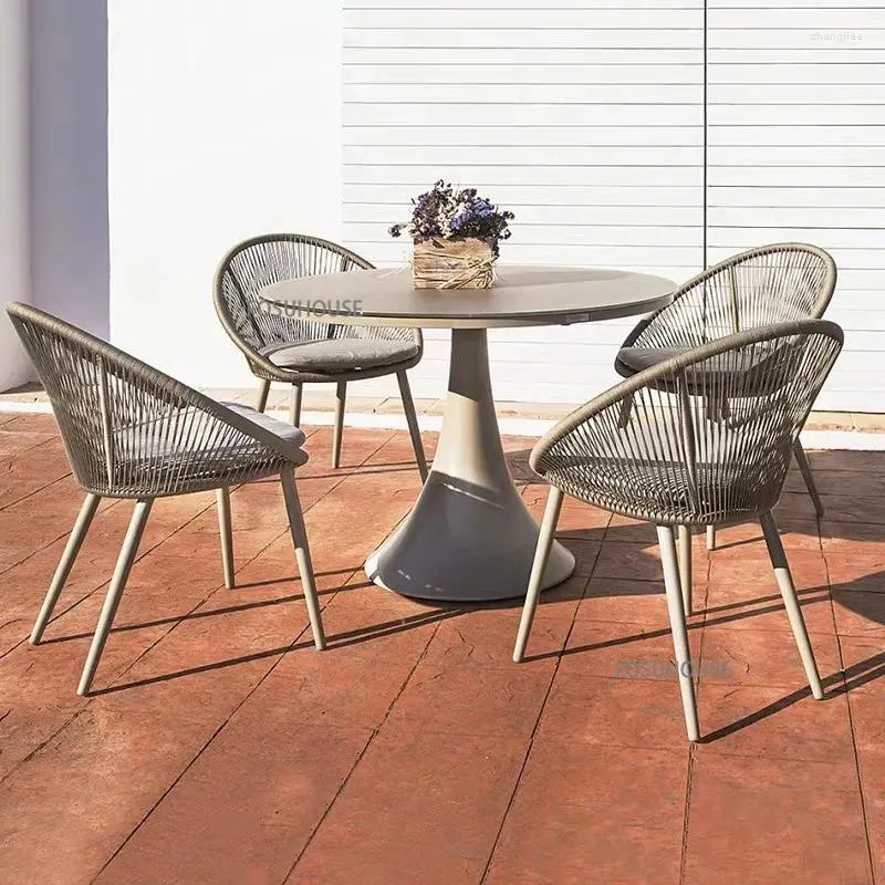 Camp Furniture Moderner Rattan Outdoor Stuhl für Balkon Innenhof Garten wasserdicht und Sonnenschutz Freizeit Lounge