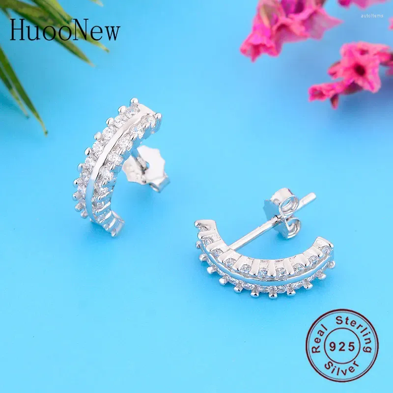 Stud Earrings 925 Silver Sample Punk Zirconia Buddha Earring Women Brinco Party Bridal Pendientes Ear Piercing Whosale 2024 Fashion