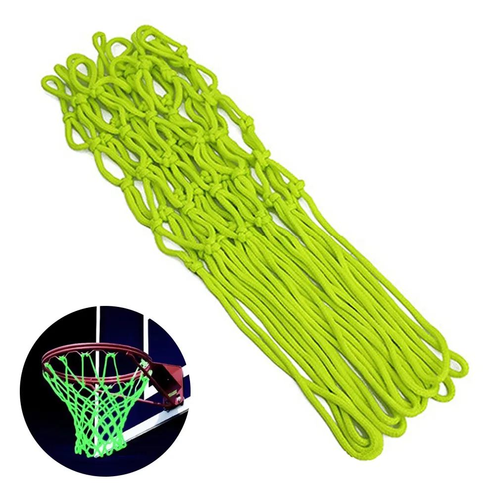 Basketball Nightlight Basketball Net Nylon Lumping Basketball Hoop Rim Net 12 Loops Standard Dimensioni Glowing Basketball Net Sun Powered