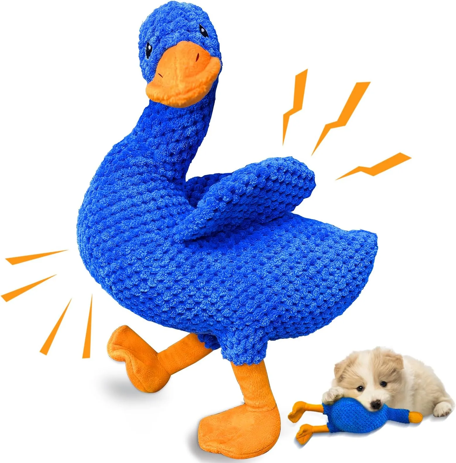 Calming Duck Squeaky Toy For Dogs - Plush Crinkle Chew Toy For All Sizes