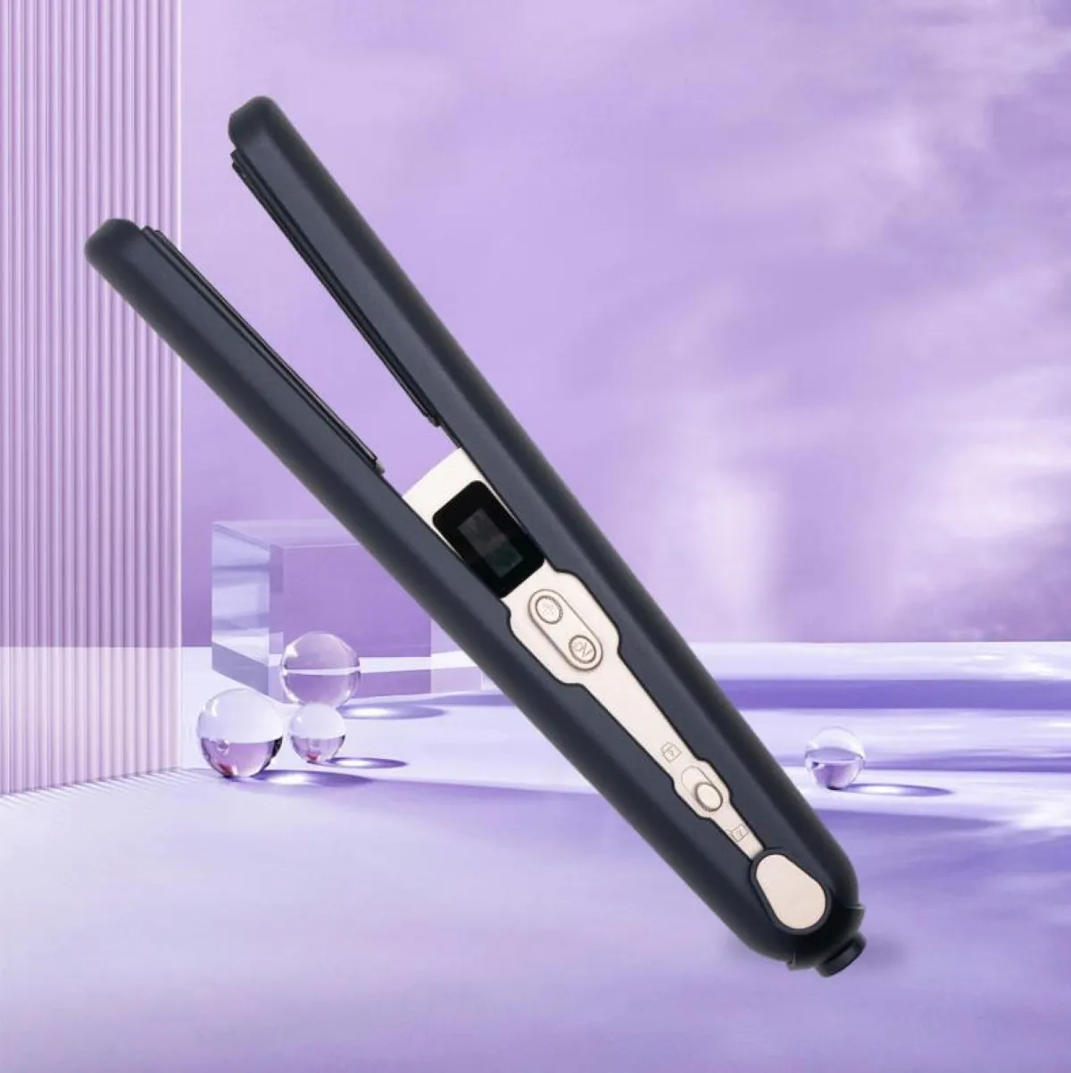 Charge sans fil Clip droit voyager portable mini frange petits cheveux lisser Usb Curling Iron Hair Care Life Grande capacité Lithium Batterie 9600 MAH