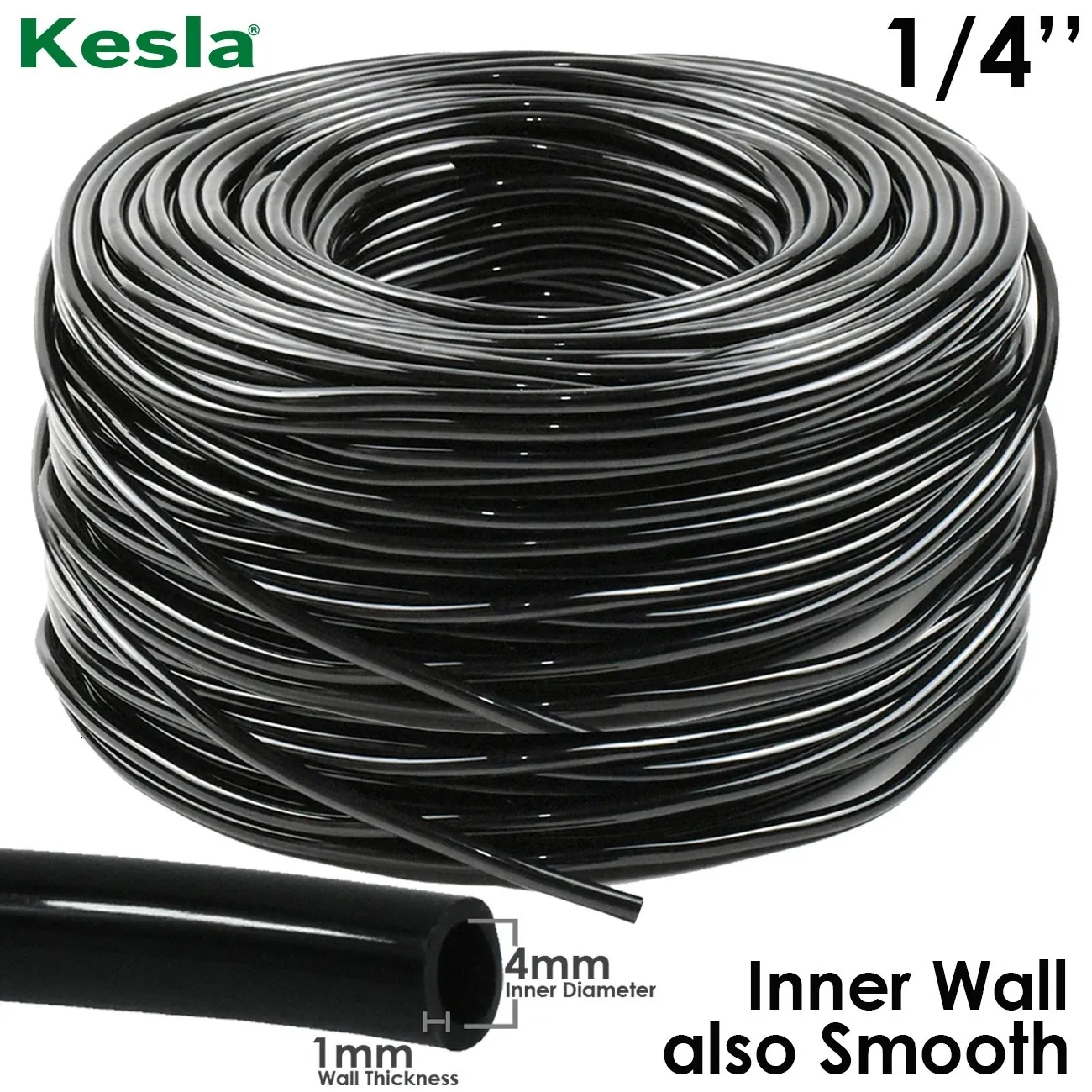 Kesla 5-100m Mangueira de água de jardim de 4/7mm PVC Micro irrigação Tubing de irrigação por gotejamento 1/4 Grea Varanda Grea Greenhouse 240415