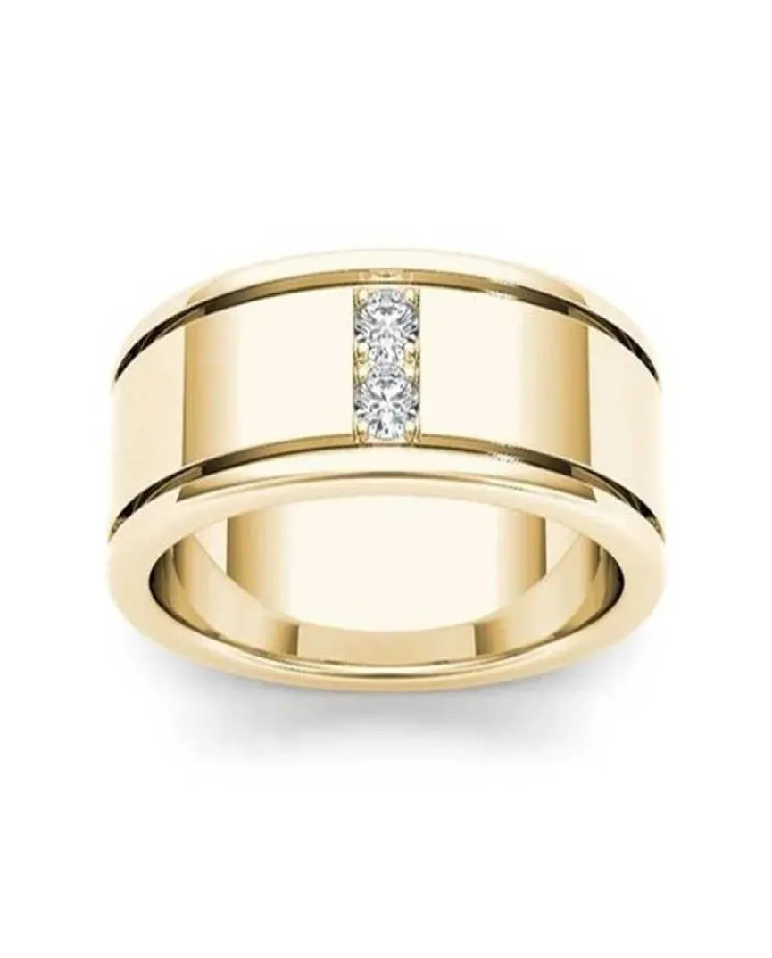 14K żółte złote pierścionek z diamentem dla mężczyzn dla kobiet