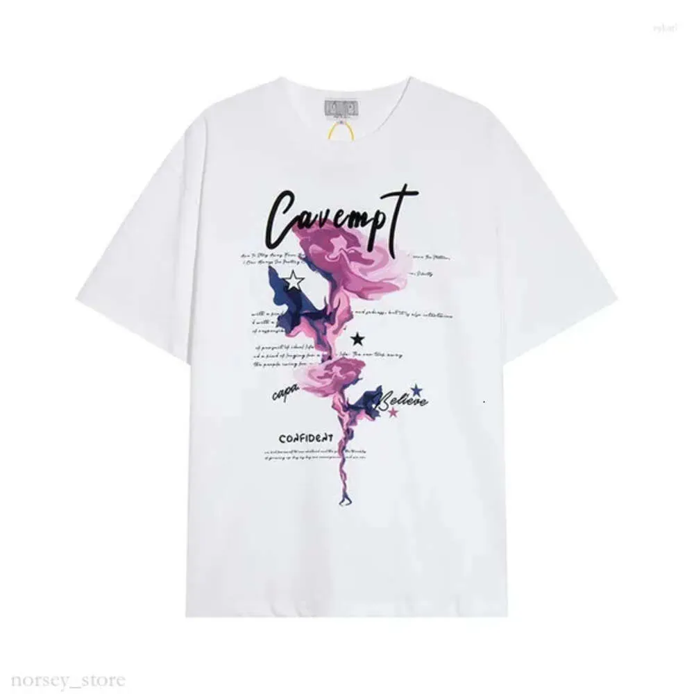 Cav Empt 2024New Designer Men's T Shirts Casual Rose Printing Pattern Short Sleeve And Women's All Match Outdoor C.E Top Tees 946