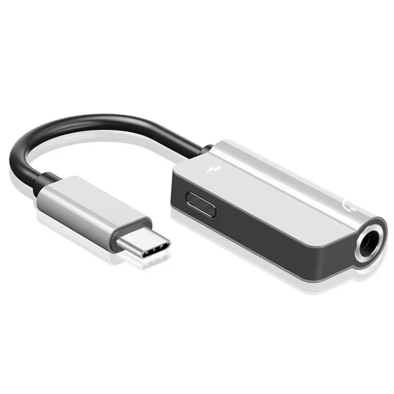 USB Type-C Audio Charging Adapter 2 In 1 Type C Male To Female 3.5mm Headphone Jack + Charging Converter for Huawei P20 Pro