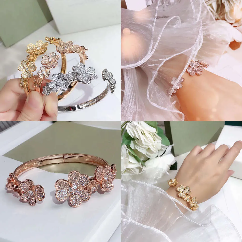 Ювелирная дизайнер фривол браслет цветы бриллианты, украшенные для женщин свадебные бренд День Святого Валентин
