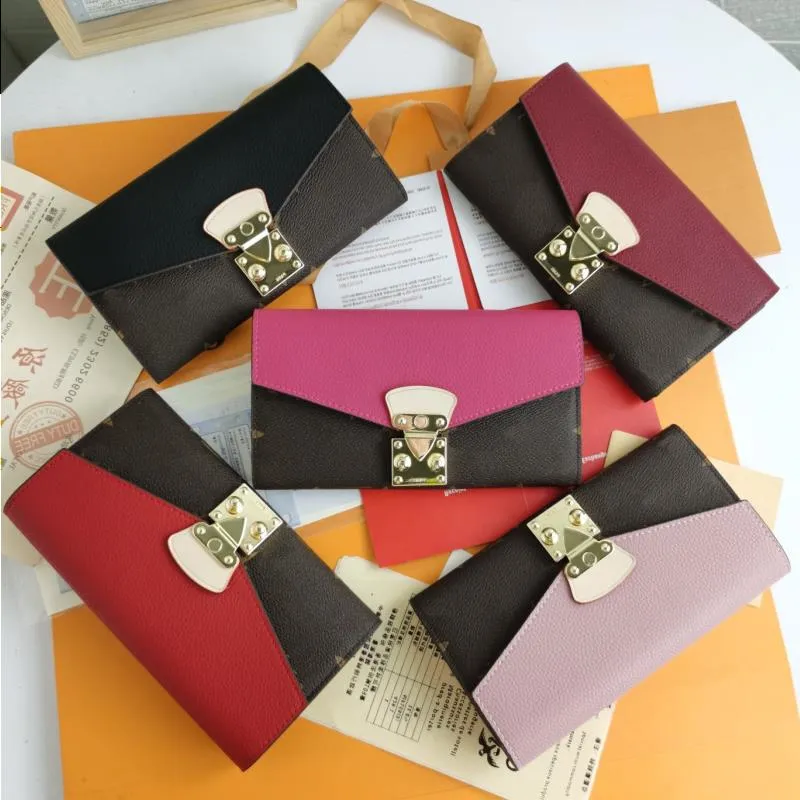 Luksusowe projektanci Pallas uchwyty na karty splice skórzane torby długie portfel