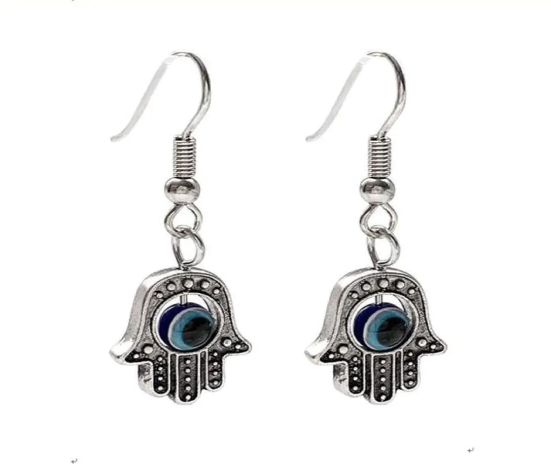 20 boucles d'oreilles en alliage en alliage 35x128 mm Antique Silt Fatima Hand Evil Eye Fishhook Eart For Men and Women Jewelry Fashion 9615626