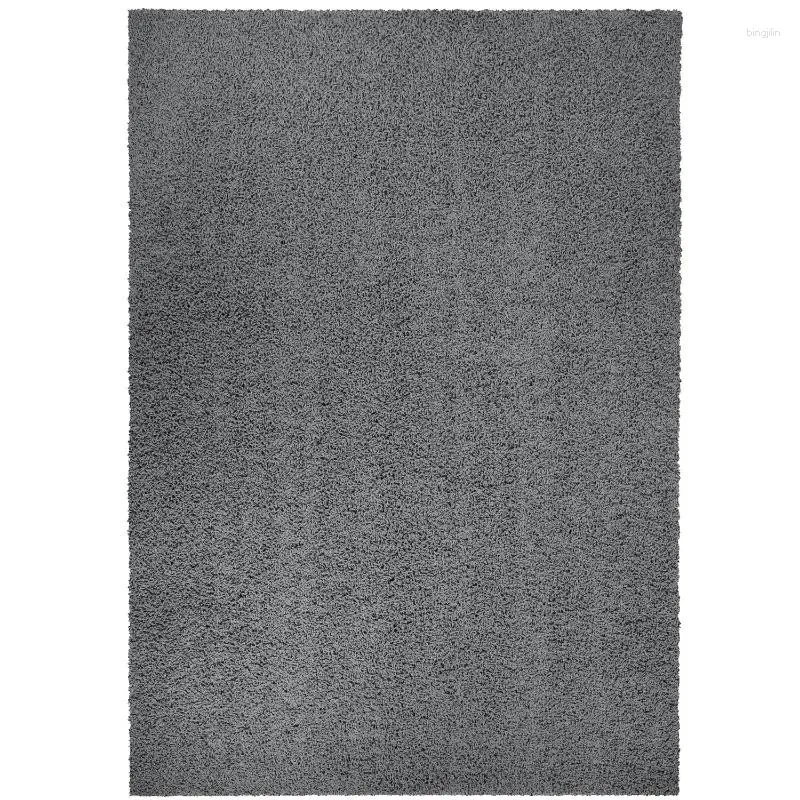 Carpets piline un tapis traditionnel de zone intérieure de shag gris massif 5 'x 7'