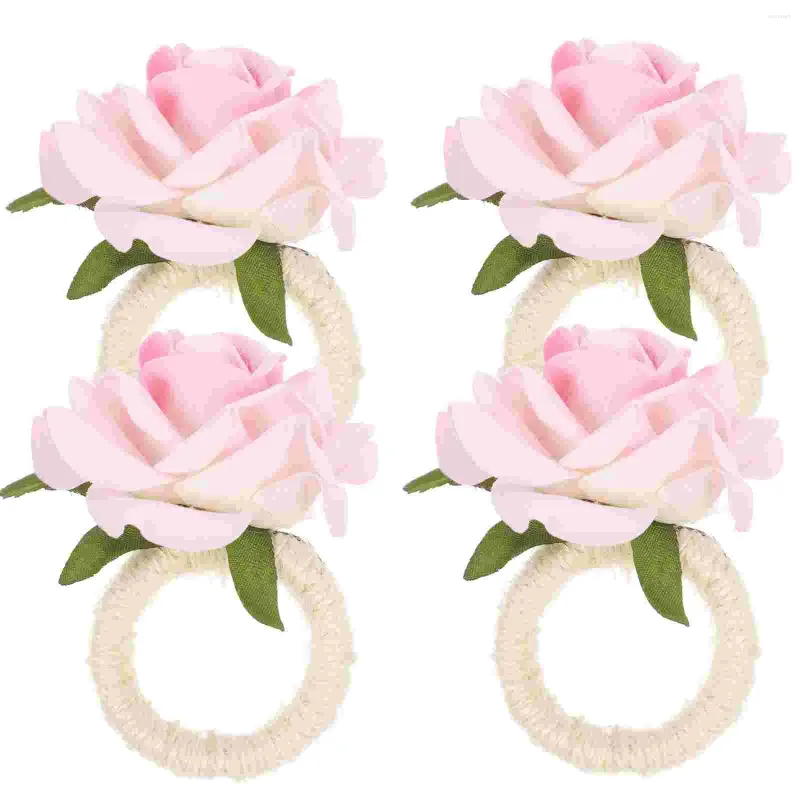 Tischtuch Rose Serviette Ringe Künstliche Blumendekoration Schnallen El Serviette Holder