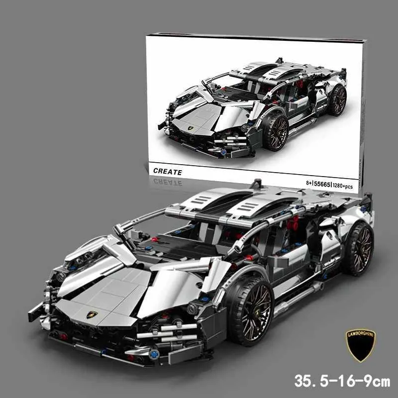 1280-Piece Sports Car Building Block Set - DIY Assembly, Speed Racing ...